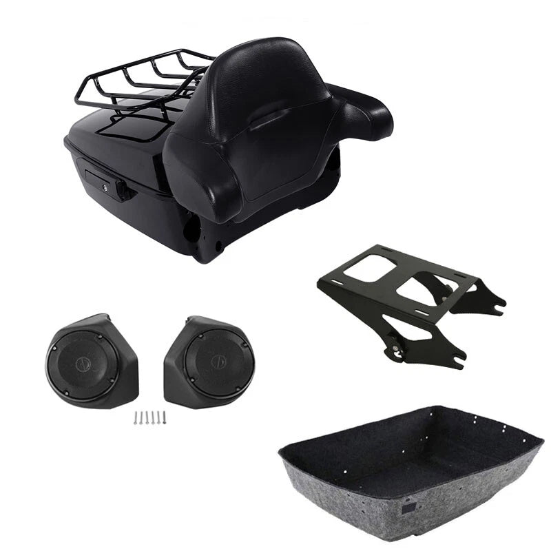 Trunk Backrest Rack Speaker Mount for Harley Touring Models (2014–2023)