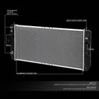 Aluminum Core Cooling Radiator for Cadillac Deville 4.6L/Aurora 4.0L (2001–2005) DPI 2491