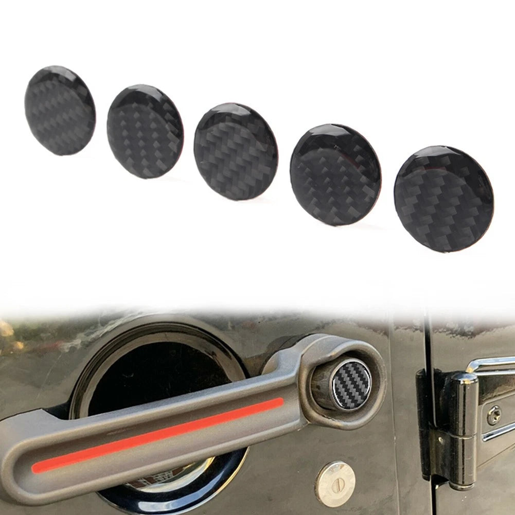 Set of 5 Door Handle Push Button Knobs Cover Trim for Jeep Wrangler JK (2007–2017)