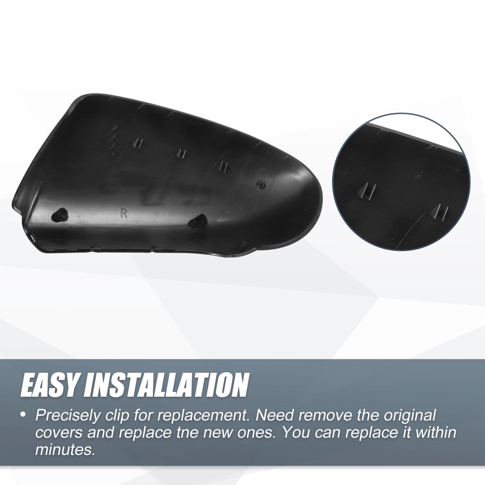 Right Side Mirror Cover Cap for Nissan Qashqai J10 (2007–2014) Gloss Black