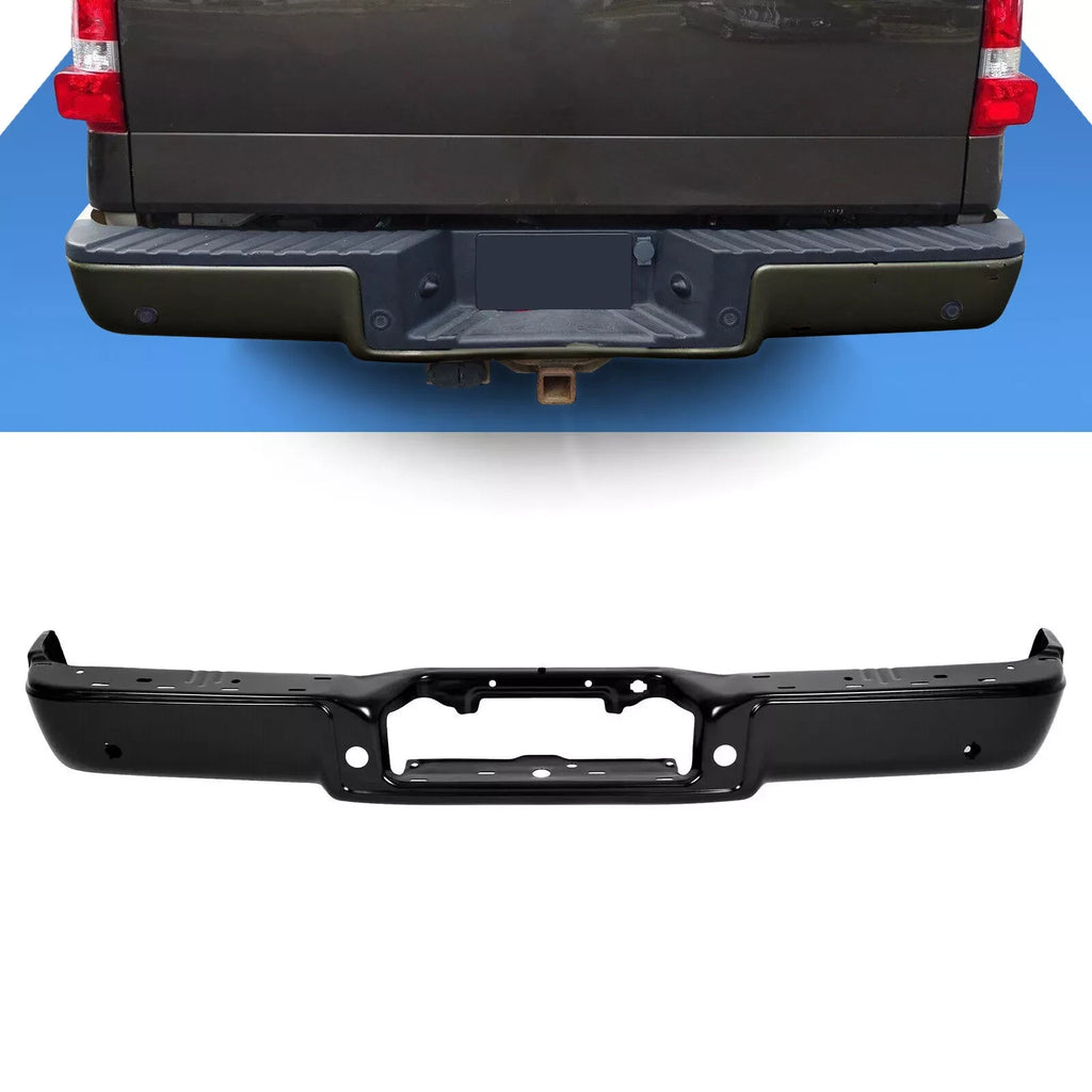 Rear Step Bumper for Ford F150 (2006–2008) with Sensor Holes, Powder Coated