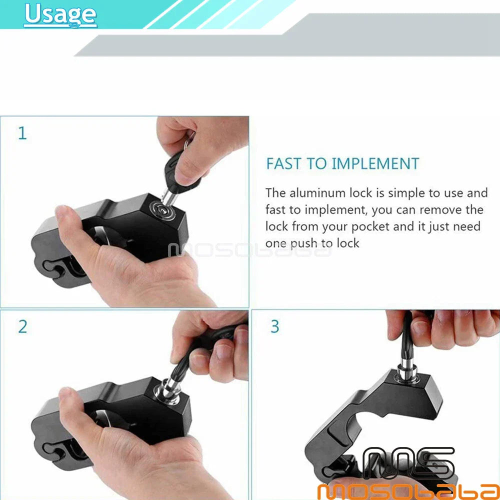 Handlebar Brake Lever & Throttle Lock for Honda, Harley, Kawasaki, Suzuki