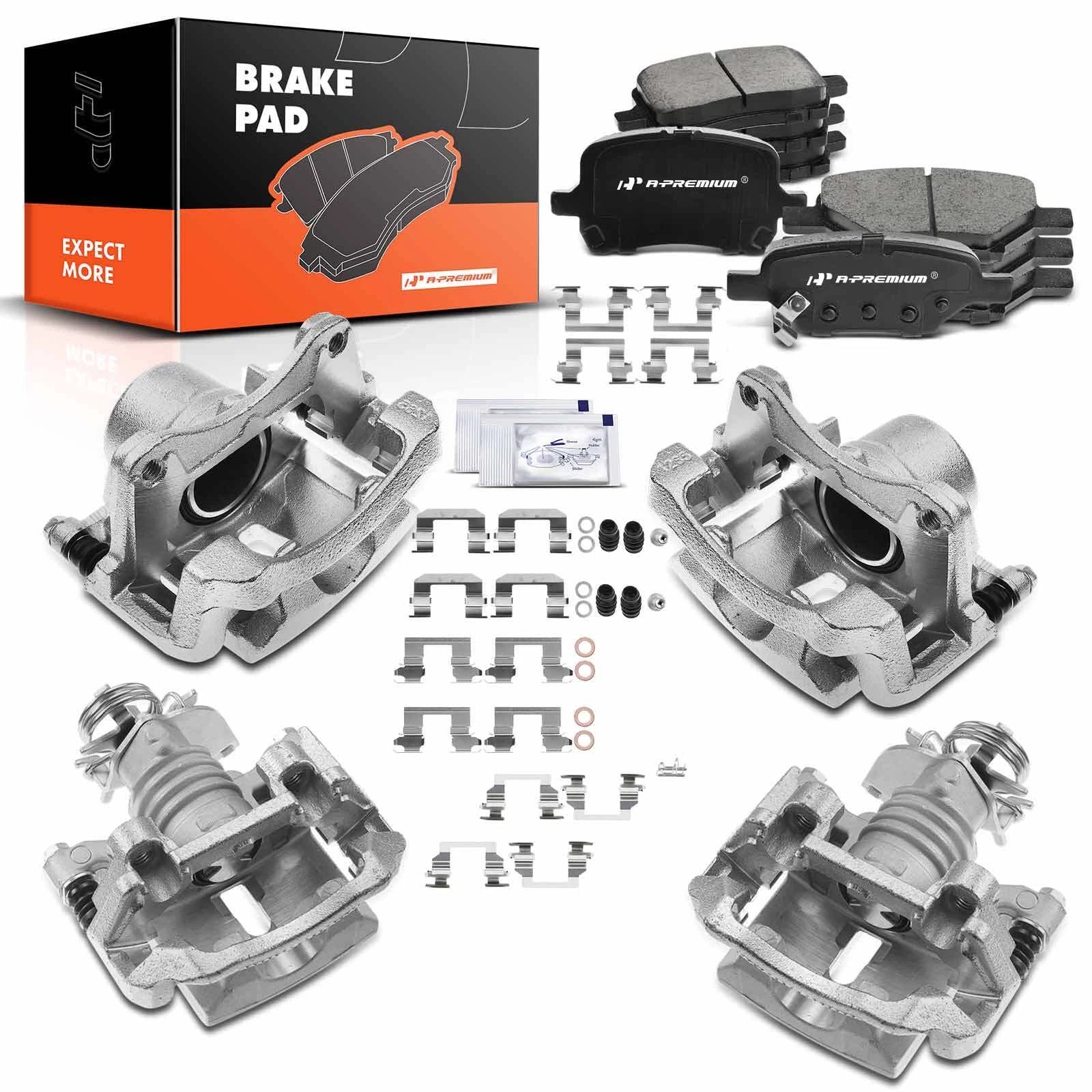 Ceramic Brake Pad & Caliper Set for Chevy Malibu Pontiac (2012–2012)