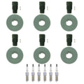 Set of 6 NGK G-Power Platinum Spark Plugs & Coil Boots for Lincoln MKS Navigator (2009–2016)