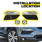 Bumper Fog Lights with Cover Bezel for Honda Pilot (2016–2018)
