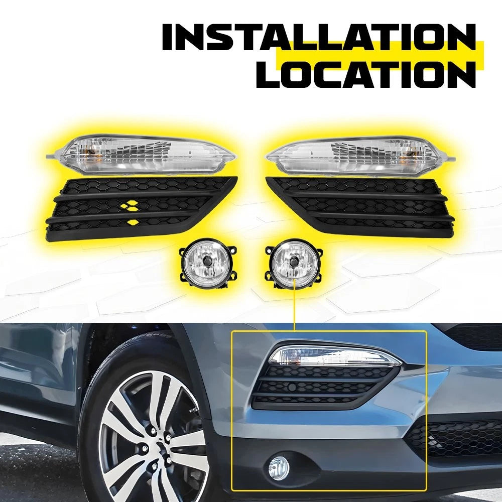 Bumper Fog Lights with Cover Bezel for Honda Pilot (2016–2018)