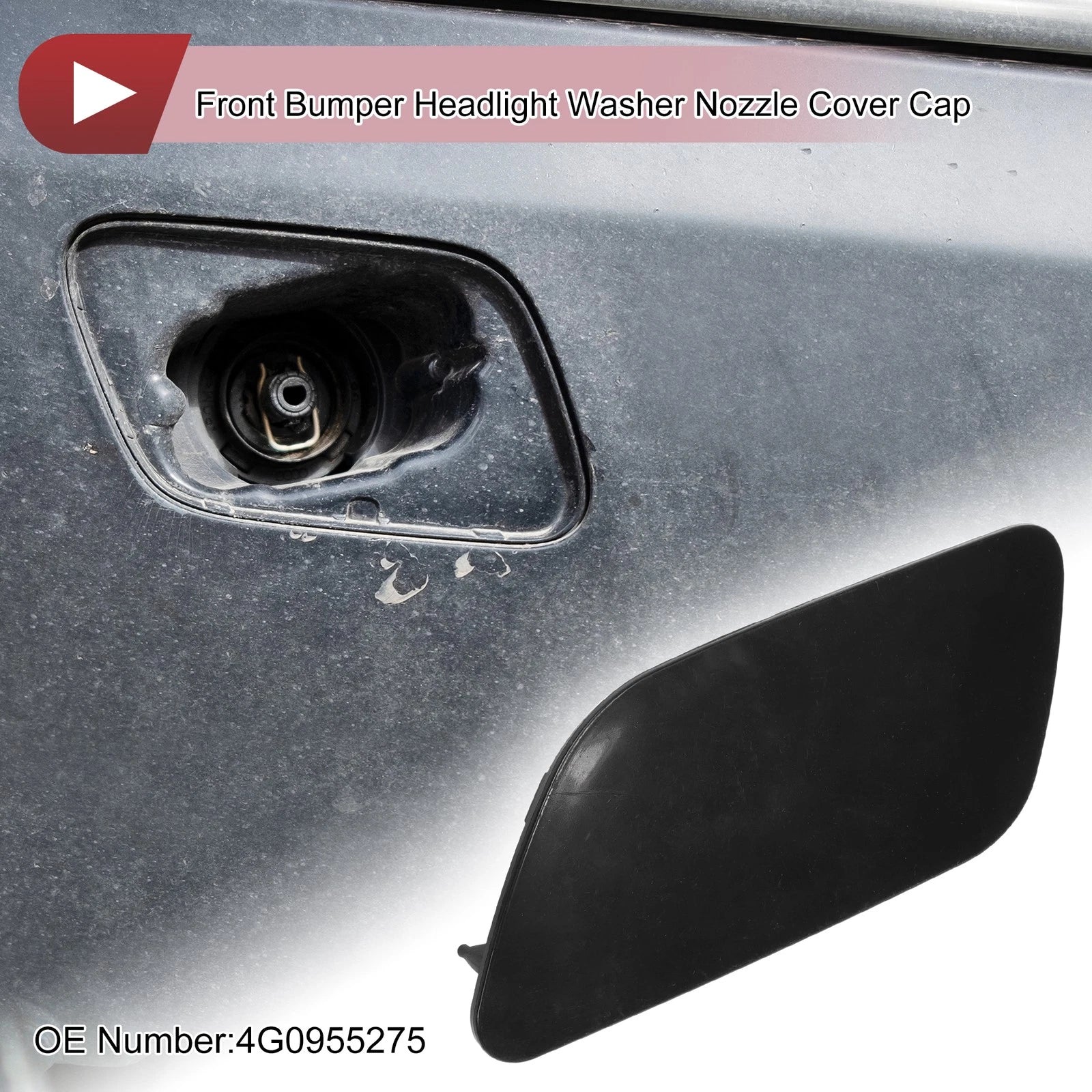 Front Left Washer Nozzle Cover Cap for Audi A6 C7 (2012–2017) 1 Pcs
