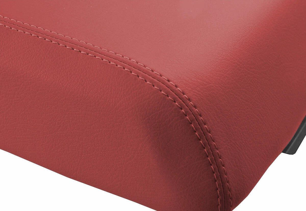 Leather Console Lid Pull Over Seat Cover for Ford F250 (1999–2010) Red