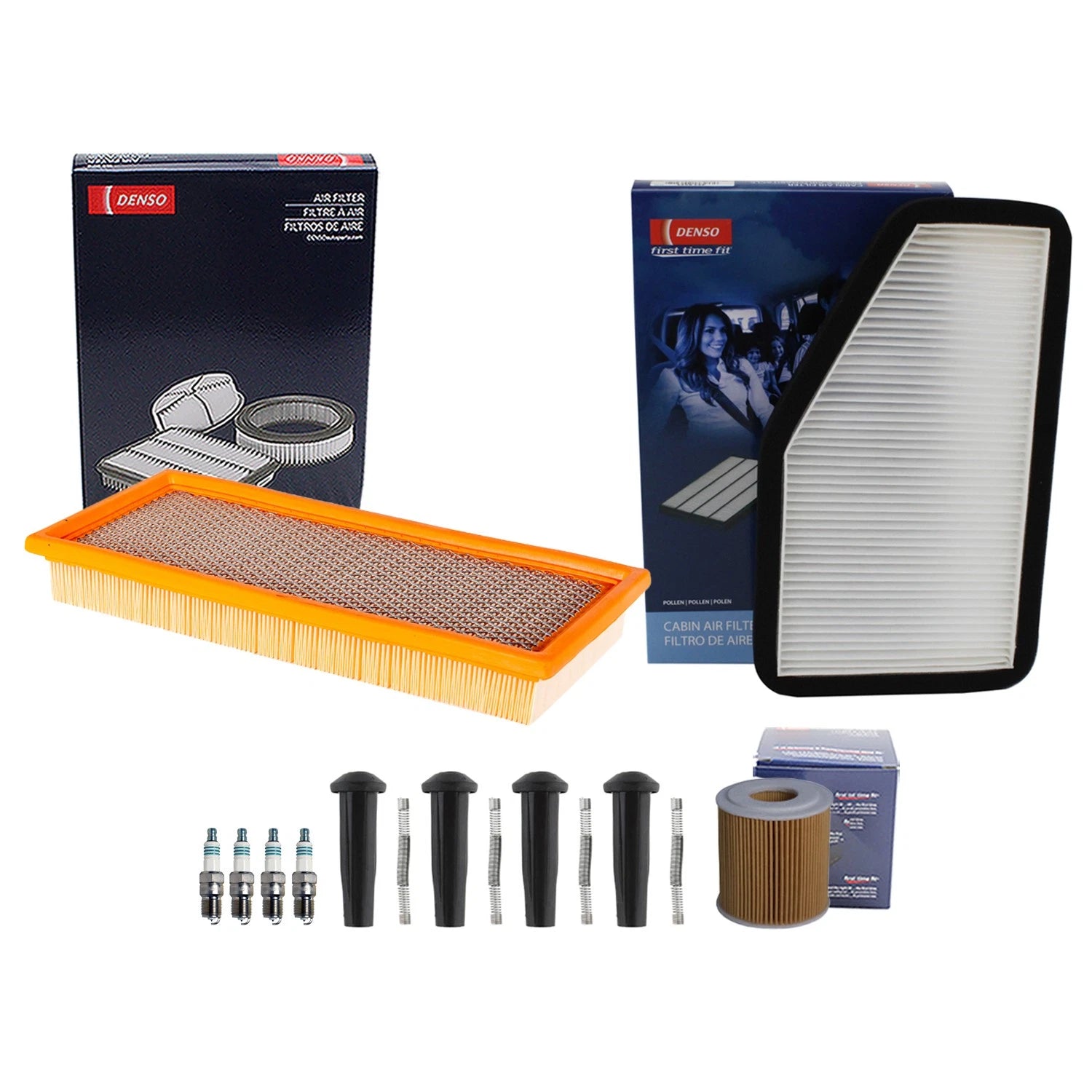 Denso Tune Up Kit 4 Spark Plugs & Boots for Escape Mariner (2005–2010)