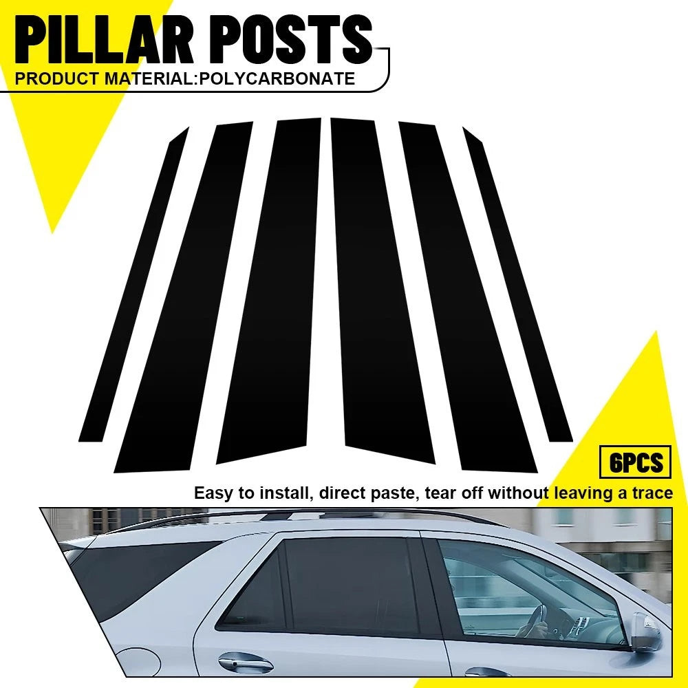 Set of 6 Pillar Posts Door Window Trim for Mercedes Benz ML350 ML550 (2006–2011)
