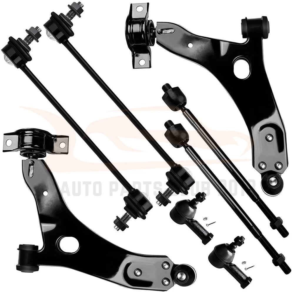 Set of 8 Front Lower Control Arms Tie Rods for Ford Focus (2006–2007)