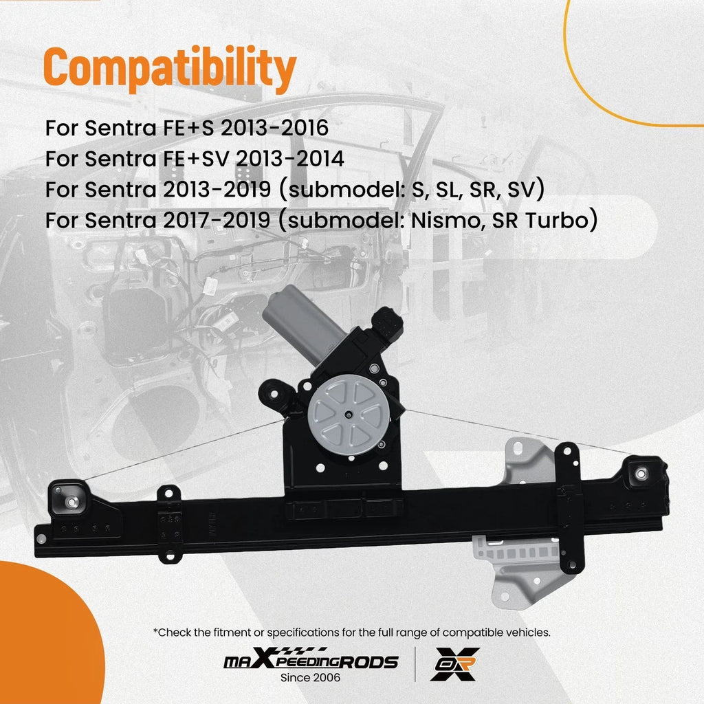 Power Window Regulator with Motor for Nissan Sentra (2013–2019)