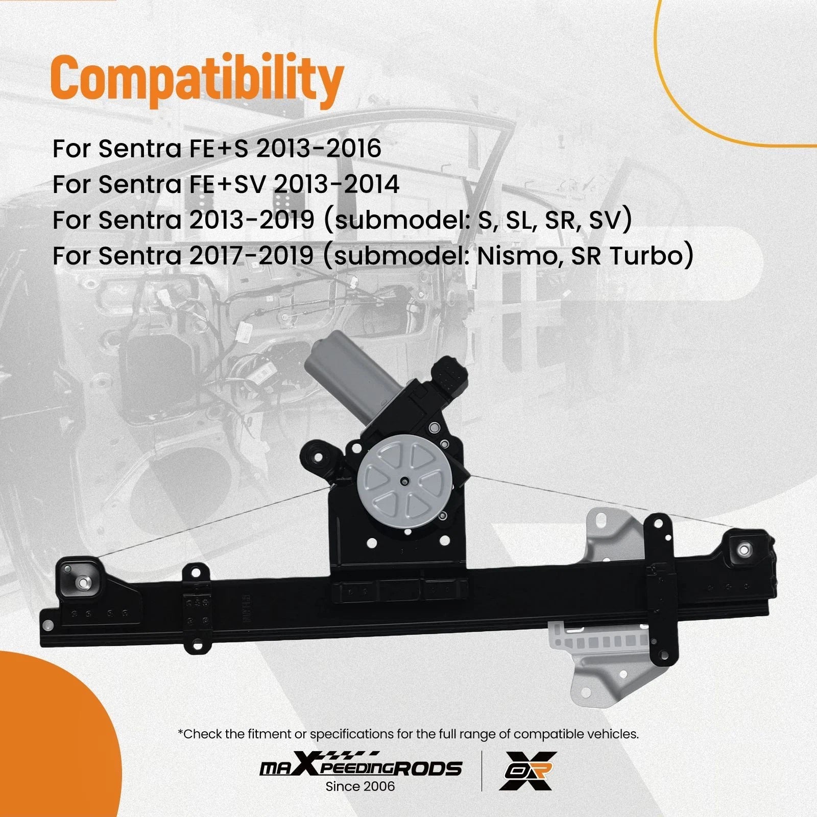 Power Window Regulator with Motor for Nissan Sentra (2013–2019)