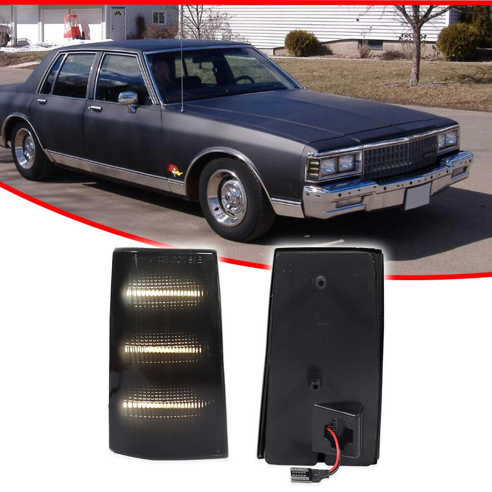 Smoked White LED Side Marker Lights for Chevy Impala/Caprice (1981–1985)