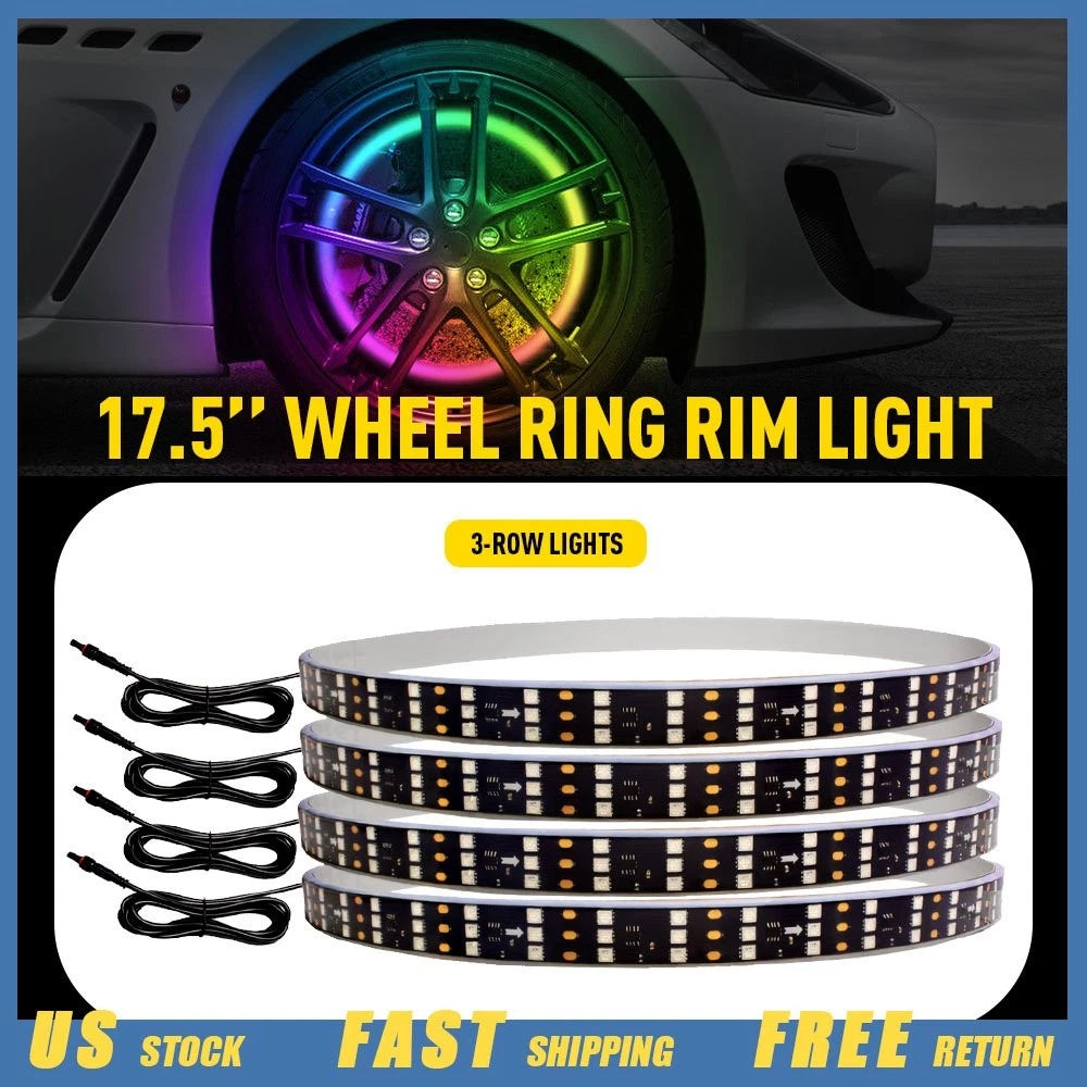 Set of 4 Multi-color RGB LED Wheel Rings for Car Truck (Fits )