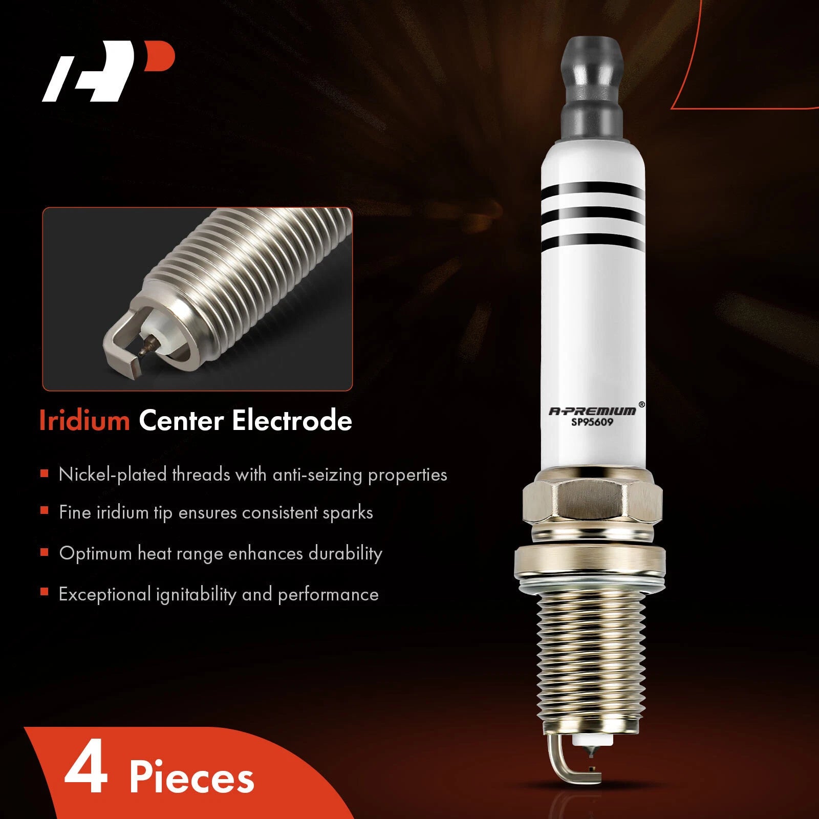 Set of 4 Iridium Platinum Spark Plugs for Chevy Cruze (2011–2015)