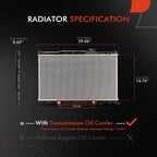 Radiator with Transmission Oil Cooler for Honda CR-V (2002–2006)