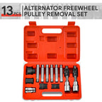 13 Pcs Steel Alternator Freewheel Pulley Removal Set for Auto Repair