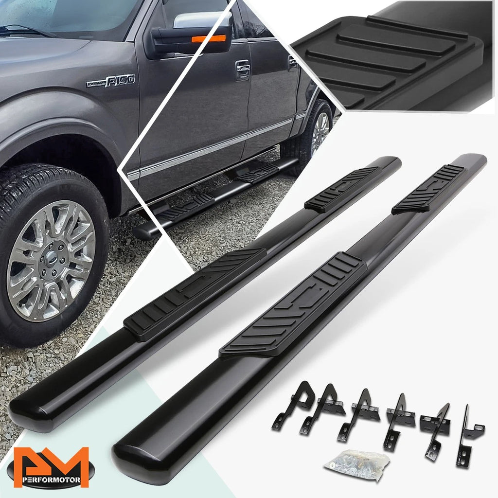 Set of 2 Oval 5" Side Step Nerf Bars for Ford F150 SuperCrew (2009–2014)