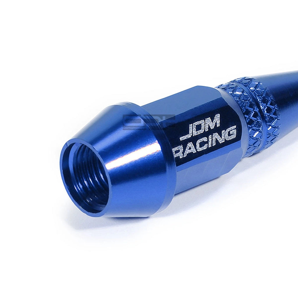 Set of 4 Blue Spiky Tire Rim Air Valve Dust Covers for Universal Fit
