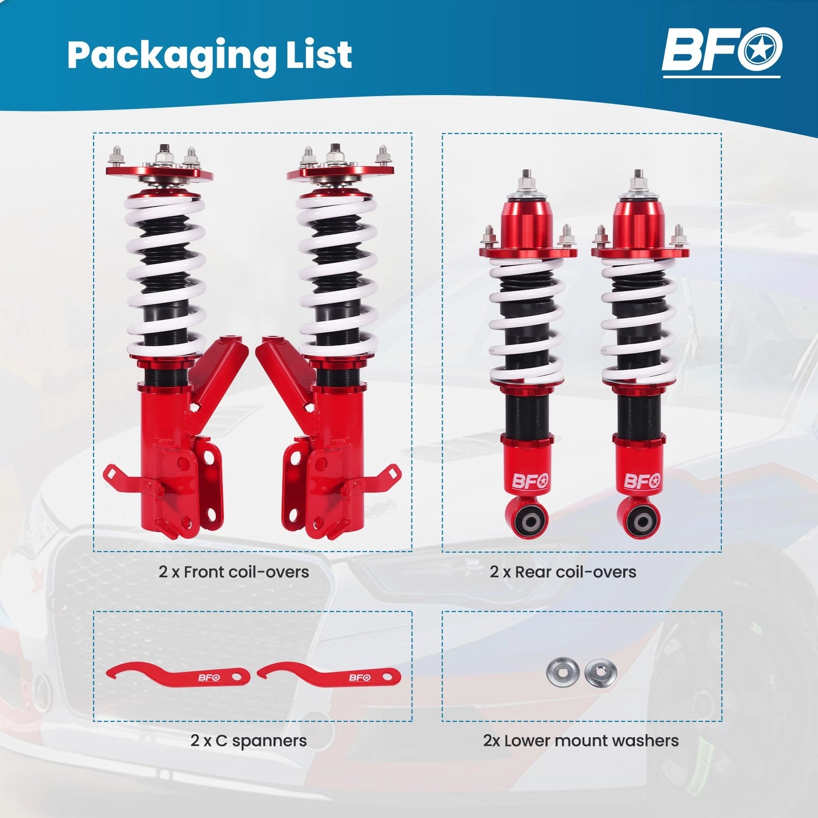 Coilover Struts Springs Kit for Honda Civic EM2 (2001-2005)