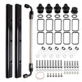 92MM Black Billet Fuel Rails Kit for LS Cathedral Port Cylinder Head (N/A)