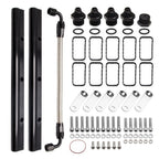 92MM Black Billet Fuel Rails Kit for LS Cathedral Port Cylinder Head (N/A)