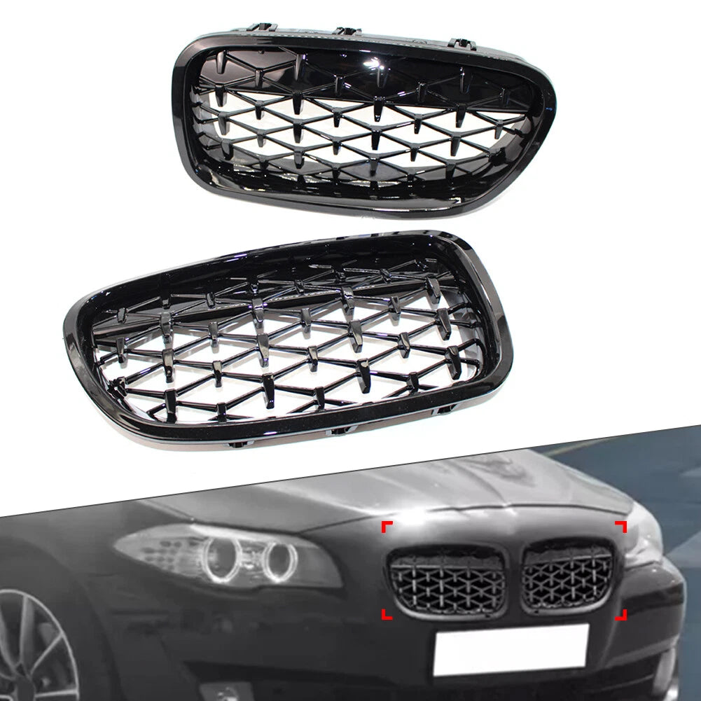 Front Kidney Grill Diamond Grille for BMW 5 Series F10 F18 (2010–2017)