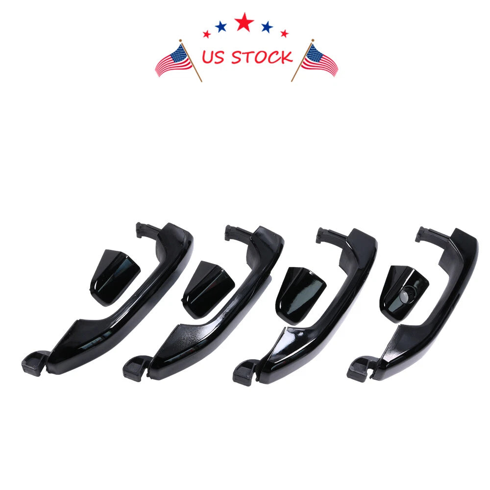 Set of 4 Door Handles for Silverado Sierra (2014–2018) Gloss Black Painted