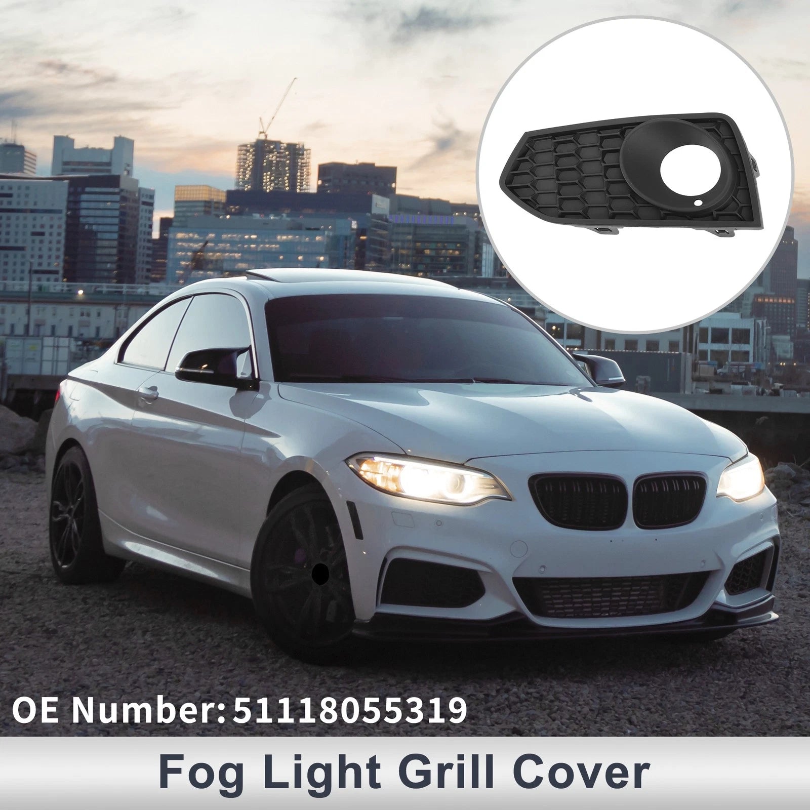 1pc Left Front Fog Light Grill for BMW 2 Series F22 (2012–2017) No.51118055319