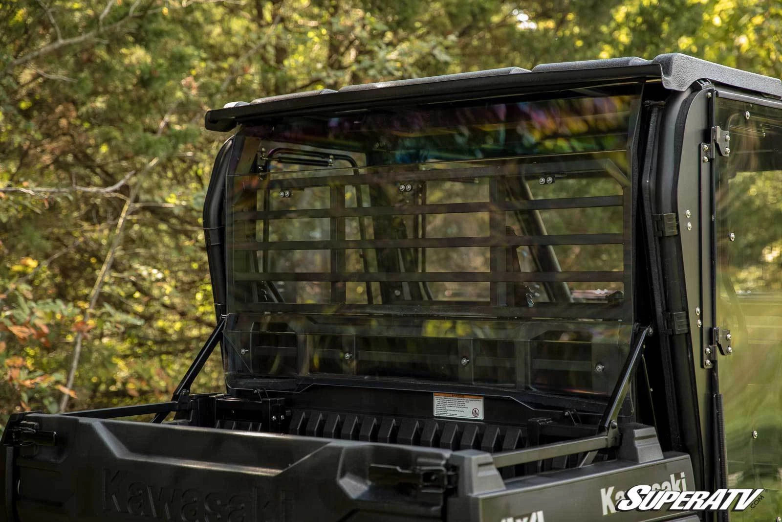 SuperATV SR Light Tint Rear Windshield for Kawasaki Mule Pro FXT/DXT (2015–2023)