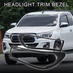 1 Pair Headlight Trim Bezel for Toyota Hilux Revo (2015–2017) Black
