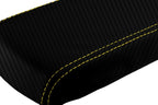 Console Lid Cover for Toyota Supra (1986–1992) Carbon Fiber Yellow Stitch