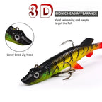 Set of 5 Silicone Jig Head Lures 9.3cm 15g for Bass
