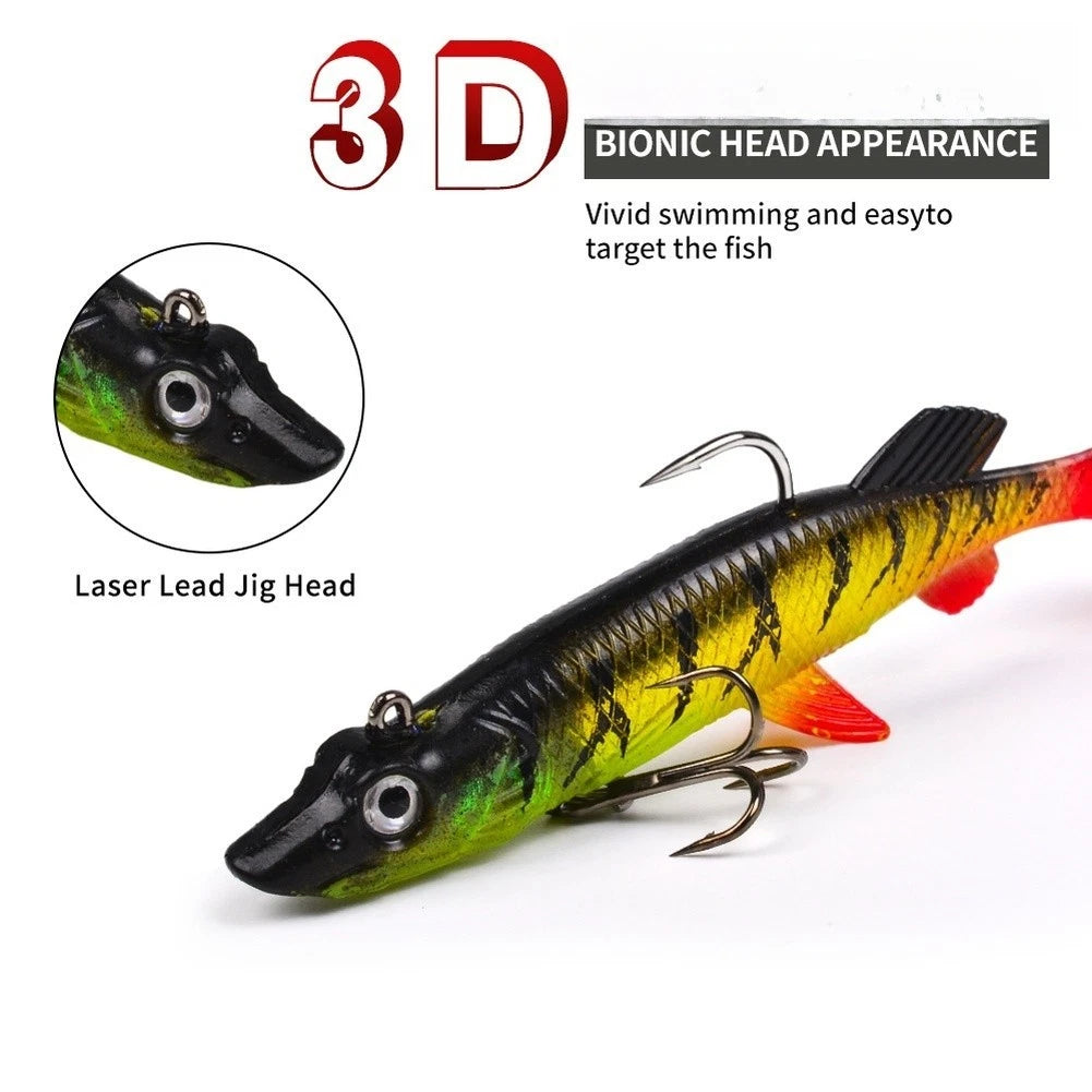 Set of 5 Silicone Jig Head Lures 9.3cm 15g for Bass