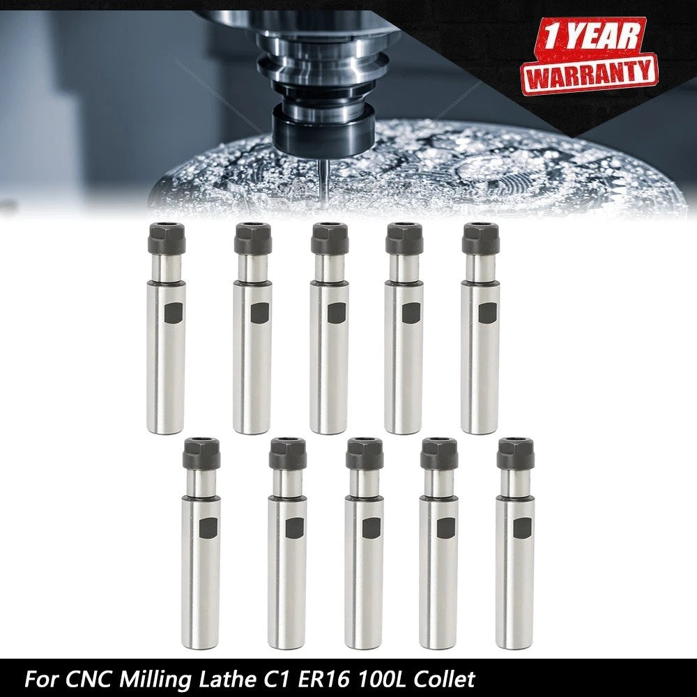 10PC Collet Tool Holder for CNC Milling Lathe (C16 ER16)