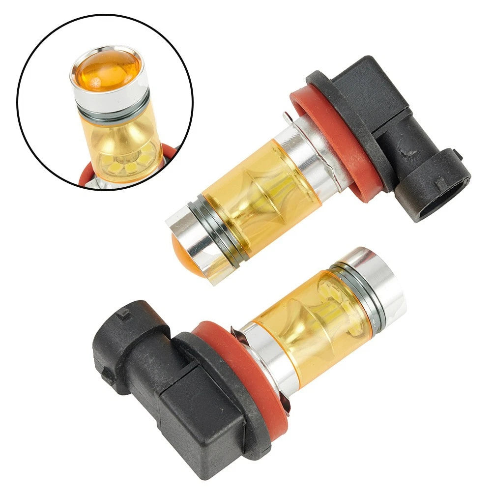 Set of 2 LED Tail Lamp Fog Light Bulbs H11 H8 100W for Driving Bright 2323
