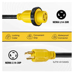 Heavy Duty 20FT 30 Amp RV Extension Cord for L14-30P to L14-30R (N/A–N/A)