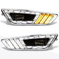 Set of 2 Smoked Lens Fog Lights + Chrome LED DRL Bezel for Ford Focus (2015–2017)