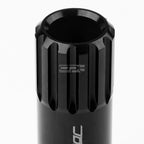 Open-End Aluminum Black Lug Nuts + Adapter M12x1.25 for