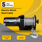 12V Electric Recovery Winch 2000LBS for Trailer Truck SUV
