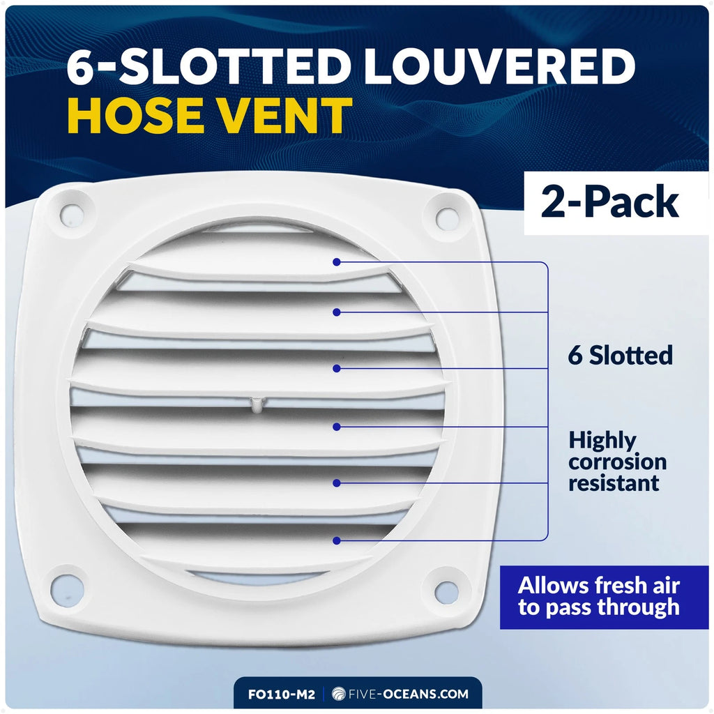 2X 3-Inch Louvered Hose Ventilators for (White)