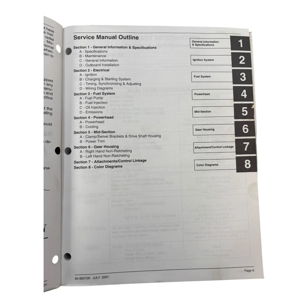 Electronic Fuel Injection Service Manual for Mercury 150/175/200 (2002)