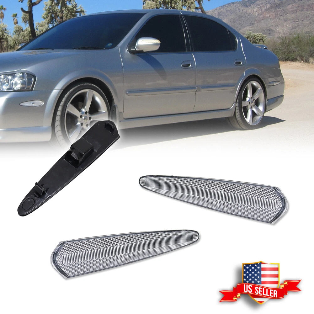 2X Clear Lens Rear Side Marker Lights for Nissan Maxima (2000–2003)