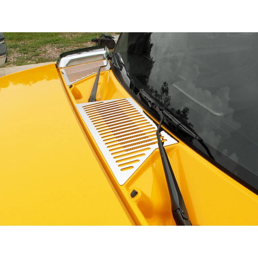 2pc Polished Stainless Steel Wiper Cowl Cover for 2003-2009 Hummer H2