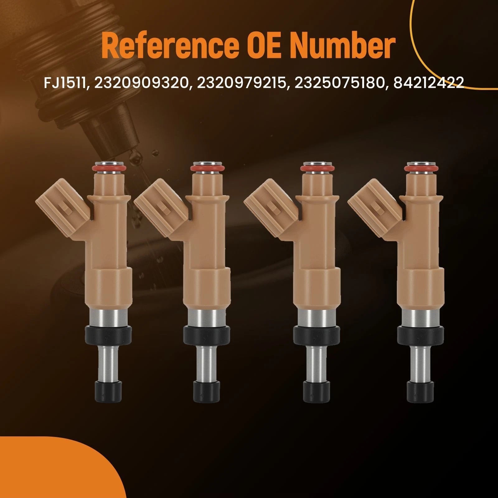 4x Fuel Injectors for Toyota Tacoma (2016–2022) 2.7L DOHC