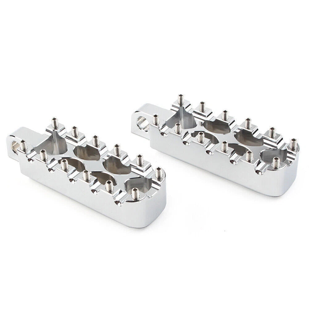 MX Style Foot Pegs for Harley Dyna, Electra, Tri Glide, Softail, V-Rod (Chrome)