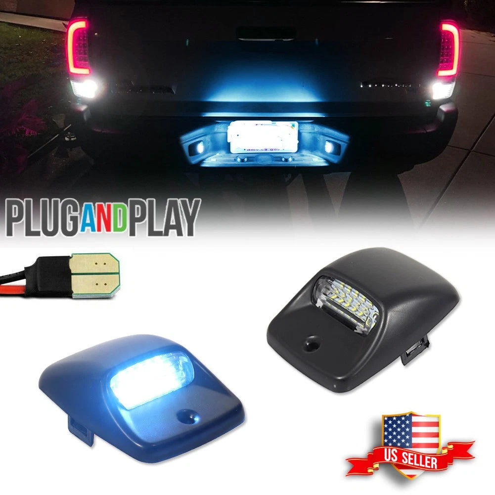 2X Ice Blue LED License Plate Lights for Toyota Tacoma (2005–2015) & Tundra (2000–2013)
