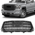 Black Front Bumper Mesh Grille for GMC Sierra 1500 (2016–2018)
