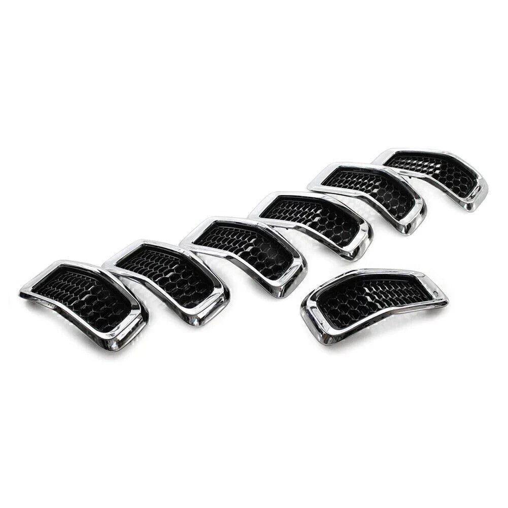Chrome Honeycomb Grille Inserts Cover Trim for Jeep Cherokee (2014-2018)